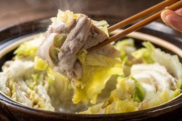 白菜と豚バラ肉の鍋