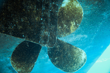 A screw ship under water