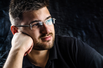 Obraz premium portrait of young man with glasses