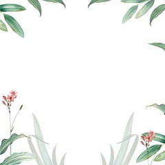 Green botanical leaves background design