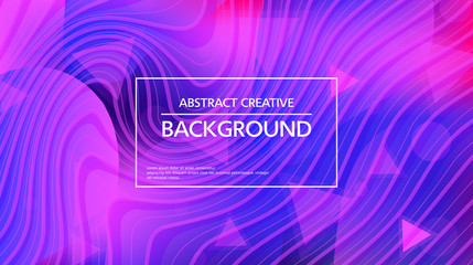 Bright abstract background with simple curvy lines and gradient colors of pink and blue