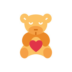 Silhouette icon bear with heart