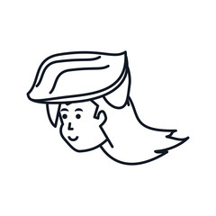 head of woman cyclist with helmet security