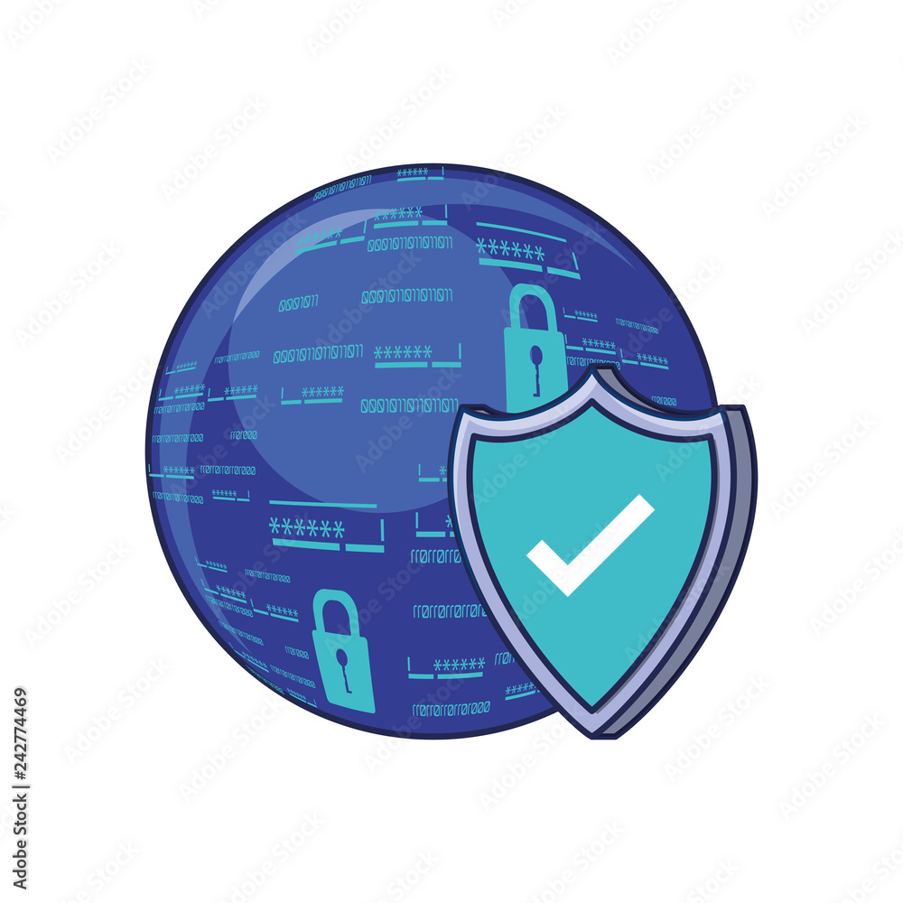 Poster sphere browser with shield and padlock