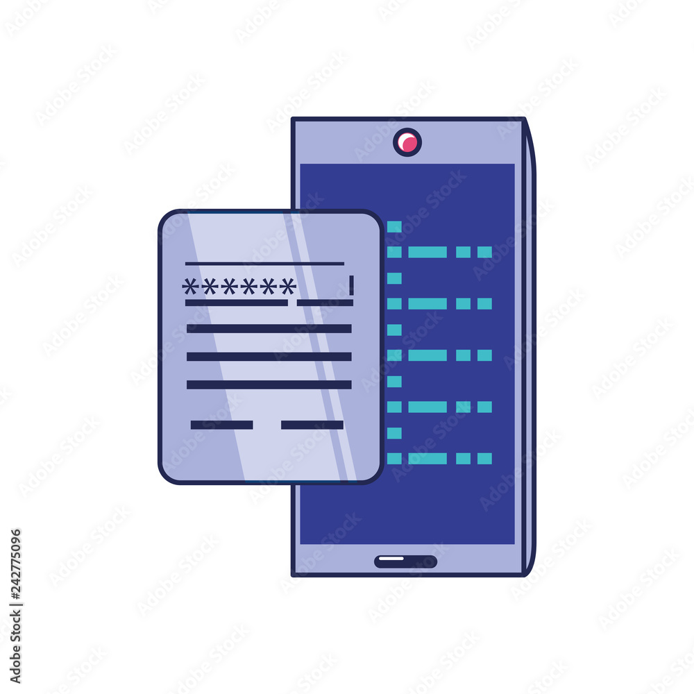 Poster smartphone device with password in document