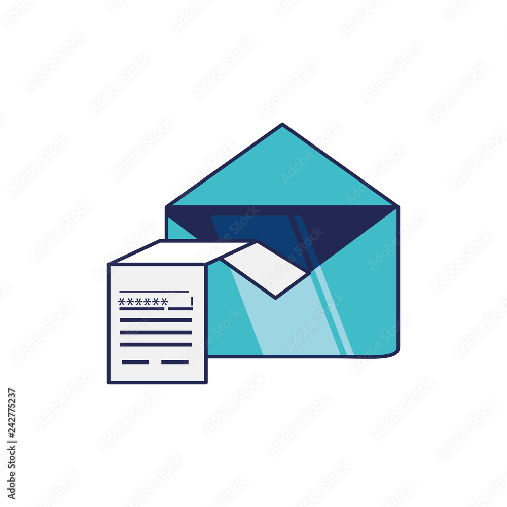 Poster envelope mail and document with password