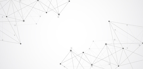 Abstract connecting dots and lines. Connection science background. Vector illustration