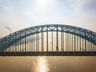 Obraz premium Aerial view of Nanjing Dashengguan Yangtze River Bridge