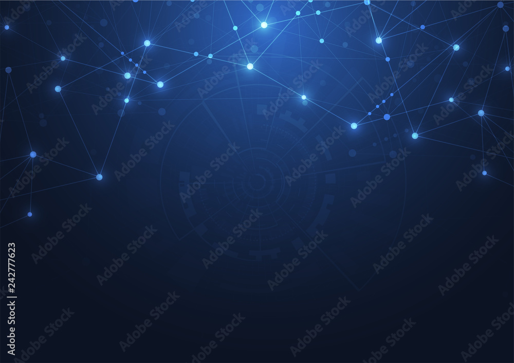 Poster internet connection abstract sense of science and technology graphic design background. vector illus