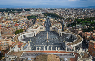 Aerial view St Peter Square (Piazza San Pietro)