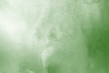 Green ink and watercolor textures on white paper background. Paint leaks and ombre effects. Hand painted abstract image. © artistmef