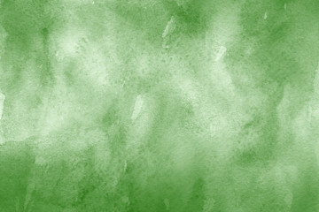 Green ink and watercolor textures on white paper background. Paint leaks and ombre effects. Hand painted abstract image. © artistmef