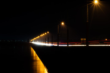 Long exposure traffic on a bridge