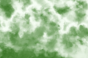 Green ink and watercolor textures on white paper background. Paint leaks and ombre effects. Hand painted abstract image.