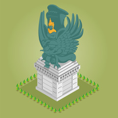 Isometric Garuda Wisnu Kencana Statue