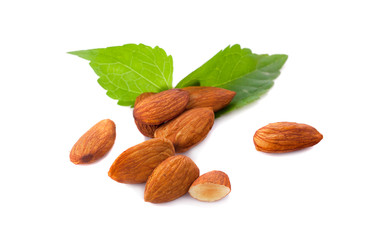 almonds isolated on the white background