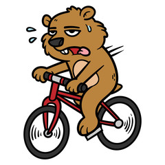 Cartoon Groundhog Character Riding a Bicycle