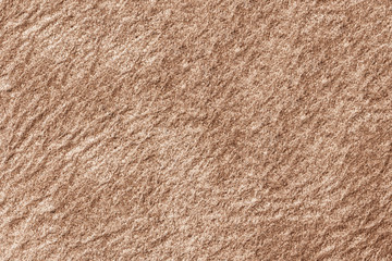 Brown suede fabric texture. Empty copy space background for graphic design.