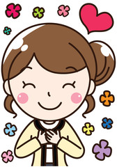  女性会社員OL-笑顔でハッピー、ラブ