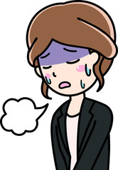  女性会社員OL-悩み、焦り、困った