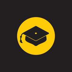 cap graduate circle logo vector