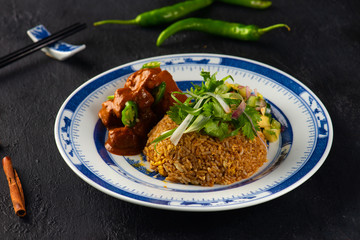 Nasi Lemak Chicken Rendang biryani rice