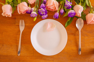 Dishes and roses on special days