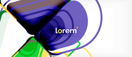 Colorful trendy geometric shapes background