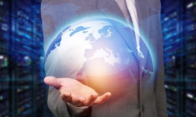 Businessman and internet and virtual reality concept -