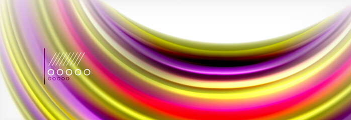 Abstract wave lines liquid fluid rainbow style color stripes background. Artistic illustration for presentation, app wallpaper, banner or poster