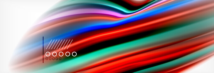 Abstract wave lines liquid fluid rainbow style color stripes background. Artistic illustration for presentation, app wallpaper, banner or poster