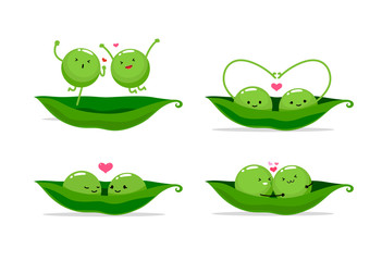 two peas in a pod. Vector illustration