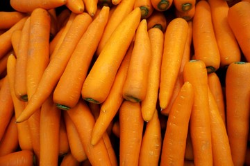 Fresh organic carrots in the farmer market.