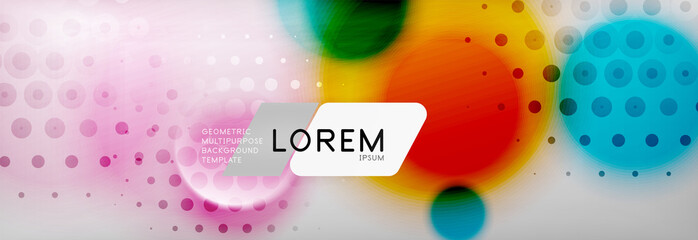 Background abstract - blurred dotted color circle shape, techno bubbles