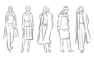 女性のファッションイラスト