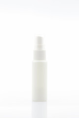 White plastic bottle isolated on white background