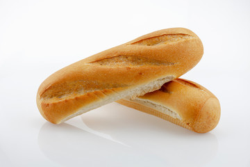 Two bread loaf isolated on white background