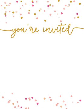 Cute Party Invitation Template. You're Invited Party Invitation Background, Printable Invite