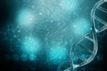 3d render of dna structure, abstract background