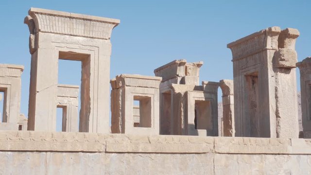 Scenic ruins of the Tachara Palace in Persepolis, Iran