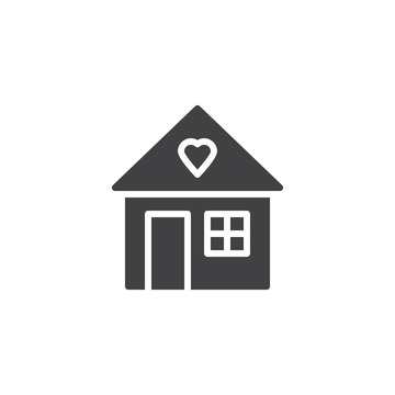 House with heart vector icon. filled flat sign for mobile concept and web design. Love home simple solid icon. Symbol, logo illustration. Pixel perfect vector graphics