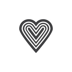 Fototapeta na wymiar Abstract heart vector icon. filled flat sign for mobile concept and web design. Heart simple solid icon. Love and valentine day symbol, logo illustration. Pixel perfect vector graphics