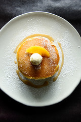 Butter milk pancake is very taste of the breakfast