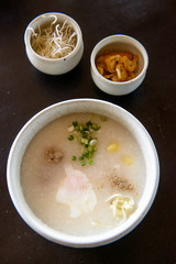 pork ball congee with egg