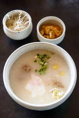 pork ball congee with egg
