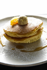 Butter milk pancake is very taste of the breakfast