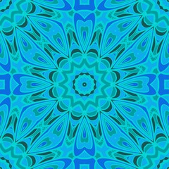 Blue color seamless floral pattern. Vector illustration. For design, fashion print