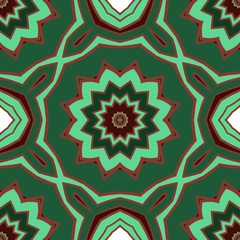 Seamless floral ornament. Military style color. Vector illustration