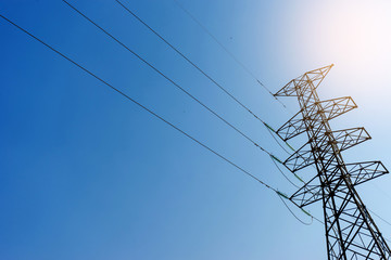 high voltage pole out of the city