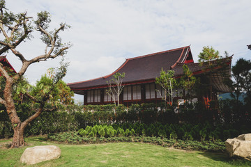 Hinoki Land building in Chiang Mai Thailand. Japanses building style.
